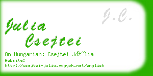 julia csejtei business card